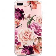 Flyeri iPhone 7 Plus&8 Plus Case,Floral Pattern Clear TPU Case for iPhone 8 Plus