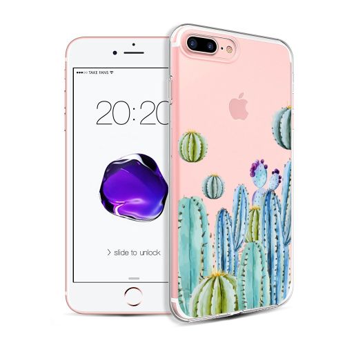  Flyeri iPhone 7 Plus&8 Plus Case,Floral Pattern Clear TPU Case for iPhone 8 Plus