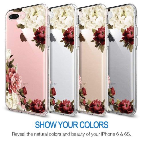  Flyeri iPhone 7 Plus&8 Plus Case,Floral Pattern Clear TPU Case for iPhone 8 Plus