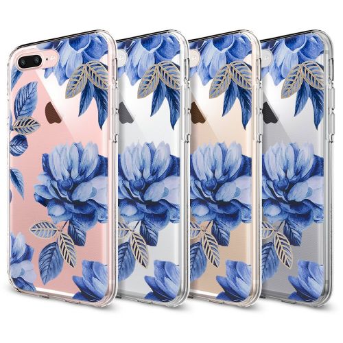  Flyeri iPhone 7 Plus&8 Plus Case,Floral Pattern Clear TPU Case for iPhone 8 Plus