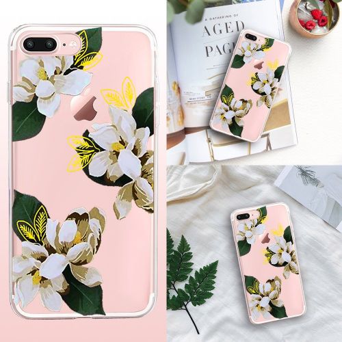  Flyeri iPhone 7 Plus&8 Plus Case,Floral Pattern Clear TPU Case for iPhone 8 Plus