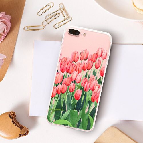  Flyeri iPhone 7 Plus&8 Plus Case,Floral Pattern Clear TPU Case for iPhone 8 Plus