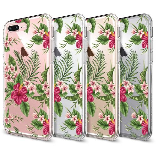  Flyeri iPhone 7 Plus&8 Plus Case,Floral Pattern Clear TPU Case for iPhone 8 Plus