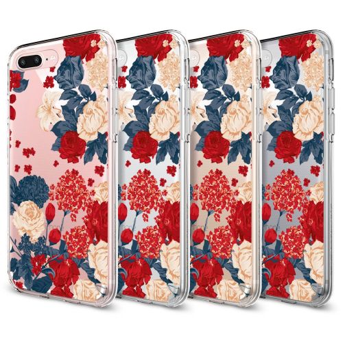  Flyeri iPhone 7 Plus&8 Plus Case,Floral Pattern Clear TPU Case for iPhone 8 Plus