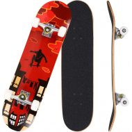 Flyerstoy Skateboards - 31 x 8Complete Skateboard for Beginners Pro Gift for Kids Boys Girls 5 Up Years Old