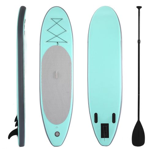  Flyerstoy 10ft Inflatable Stand Up Paddle Board, (6 Inches Thick, 30 inches wide) ISUP Board with Adjustable Paddle and Dual Action Pump, Travel Backpack