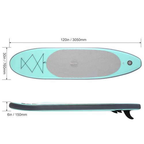  Flyerstoy 10ft Inflatable Stand Up Paddle Board, (6 Inches Thick, 30 inches wide) ISUP Board with Adjustable Paddle and Dual Action Pump, Travel Backpack