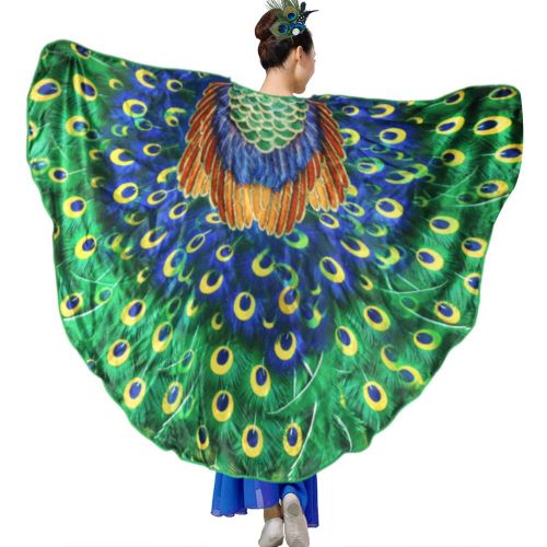  Flying Childhood Peacock Feather Wing for Women, Adult Fairy Bird Costume for Pretend Party Favors