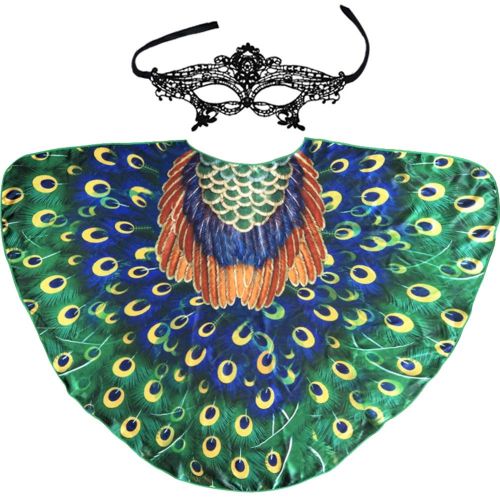  Flying Childhood Peacock Feather Wing for Women, Adult Fairy Bird Costume for Pretend Party Favors