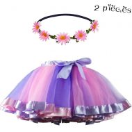 Flying Childhood Tulle Tutu Skirt for Girls with Hair Bow Kids Fairy Layer Princess Costume