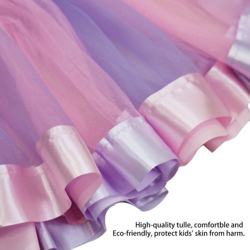  Flying Childhood Tulle Tutu Skirt for Girls with Hair Bow Kids Fairy Layer Princess Costume