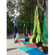 Flying Yoga Deluxe Aerial Yoga Hammock (Yoga Swing or Sling, Aerial Yoga) (Lemon Lime)