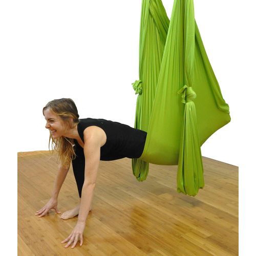  Flying Yoga Deluxe Aerial Yoga Hammock (Yoga Swing or Sling, Aerial Yoga) (Lemon Lime)