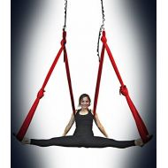 Flying Yoga Deluxe Aerial Yoga Hammock (Yoga Swing or Sling for Aerial Yoga) (Dark Red)