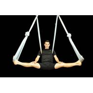 Flying Yoga Deluxe Aerial Yoga Hammock (Yoga Swing or Sling Aerial Yoga) (Silver Streak)