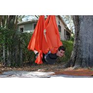 Flying Yoga Deluxe Aerial Yoga Hammock (Yoga Swing for Trx, Aerial Yoga, Antigravity) (Orange Pizaaz)