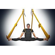 Flying Yoga Deluxe Aerial Yoga Hammock (Yoga Swing or Sling for Aerial Yoga) (Gorgeous Gold)