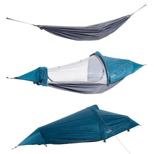  Flying tent flying tent: Unique All-in-ONE Hammock Tent, Bivy Tent, Hammock and Rain Poncho + Fine Mesh Mosquito Net