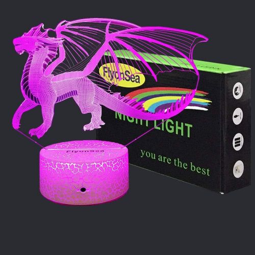  [아마존 핫딜] FlyonSea Dragon Gifts Dragon Light 16 Color Changing Dimmable Kids Night Light with Touch and Remote Dragon Toys Light as Birthday Gifts for Boys Kids