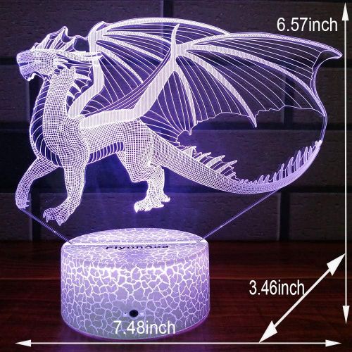  [아마존 핫딜] FlyonSea Dragon Gifts Dragon Light 16 Color Changing Dimmable Kids Night Light with Touch and Remote Dragon Toys Light as Birthday Gifts for Boys Kids