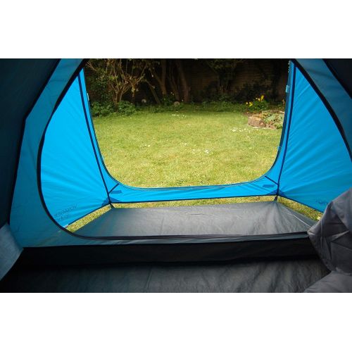  Flytop Vango Waterproof Voyager 400 Unisex Outdoor Tunnel Tent Available in Blue - 4 Persons