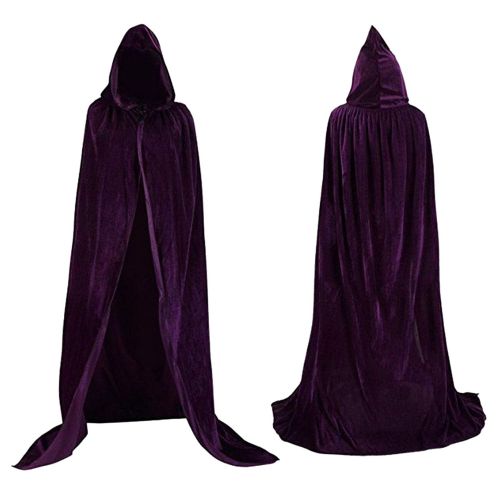  Flywife Womens Velvet Hooded Cloak Halloween Costumes Hooded Party Cape Medieval Cosplay Cape