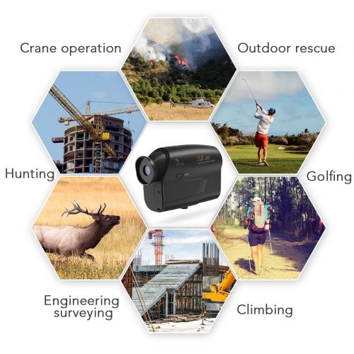  Fnova Laser Rangefinder, Hunting Range Finder Ranging 5-600 Yards, 1 Yd Accuracy, 7X Magnification Lens with Distance and Speed Mode for Golf,Racing,Archery,Survey, Laser Distance