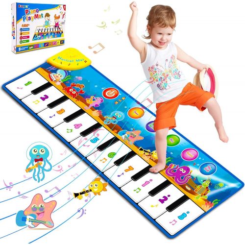  [아마존베스트]Foayex Kids Toys for 1 Year Old Boy, Musical Mat, Piano Keyboard Dance Floor Mat Carpet Animal Blanket Touch Playmat, Early Education Music Toys First Birthday Gift for Baby Toddlers 3-5