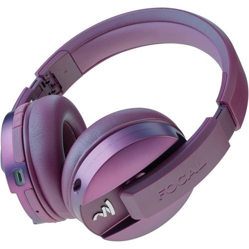  Focal Listen Circum Aural Premium Wireless Closed Back Headphones with 4.1 Wireless Technology aptX Compatible and Controls for Call & Music - Purple