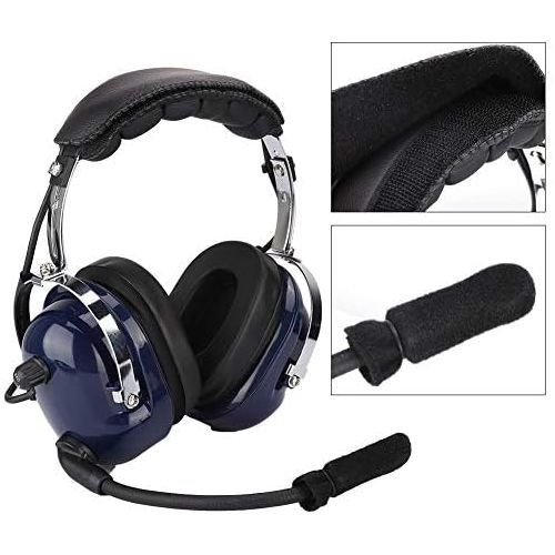  [아마존베스트]-Service-Informationen General Aviation Pilot Headset 3.5 mm Jack Dual Standard GA Male 24DB Noise Cancelling Pilot Aviation Headset with Headset Line