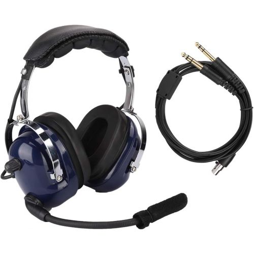  [아마존베스트]-Service-Informationen General Aviation Pilot Headset 3.5 mm Jack Dual Standard GA Male 24DB Noise Cancelling Pilot Aviation Headset with Headset Line