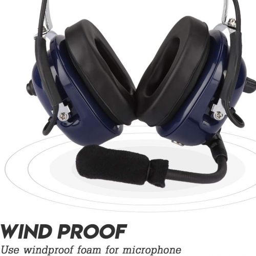  [아마존베스트]-Service-Informationen General Aviation Pilot Headset 3.5 mm Jack Dual Standard GA Male 24DB Noise Cancelling Pilot Aviation Headset with Headset Line