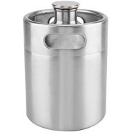 [아마존베스트]Focket Beer barrel made of stainless steel, practical mini beer barrel with two handles and spiral cover. Robust, durable and rustproof. Suitable for outdoor and indoor use (2 litres).