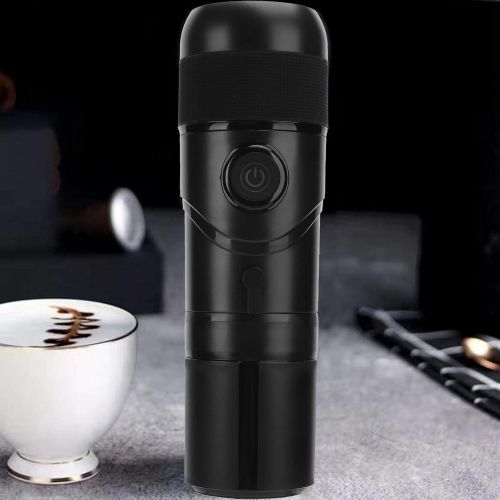  Fockety Travel Coffee Maker, 12V Mini Portable Automatic Off Electric Espresso Machine Black USB Car Espresso Maker Safety Protection Coffee Machine with Reusable Coffee Capsule for Travel