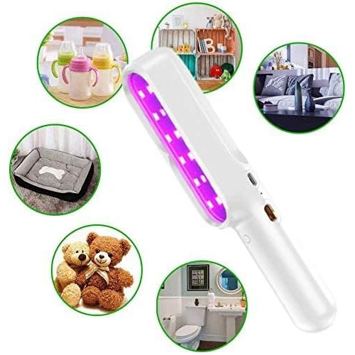  Foclassy UV Light Sanitizer, Portable UVC Ultraviolet Light Sanitizer Wand, UV Light Cleaner for Sanitizing Rechargeable, Disinfection Wand for Travel, Household, Toilet, Office