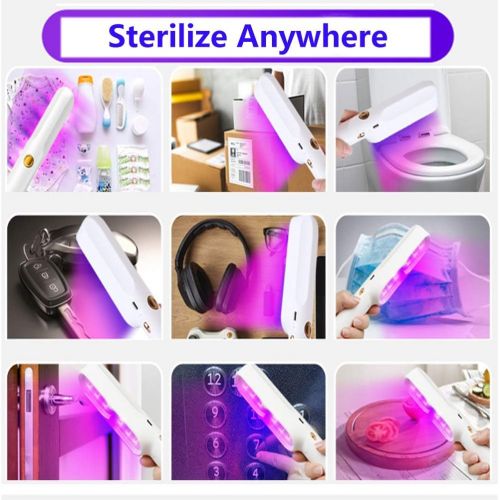  Foclassy UV Light Sanitizer, Portable UVC Ultraviolet Light Sanitizer Wand, UV Light Cleaner for Sanitizing Rechargeable, Disinfection Wand for Travel, Household, Toilet, Office