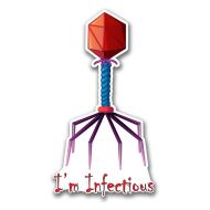 FocusedAperture BACTERIOPHAGE Im Infectious - Color Sticker Decal for computers, cars, ect.