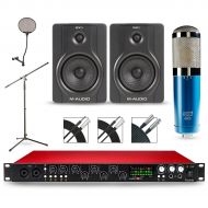 Focusrite},description:This recording package pairs together the Focusrite Scarlett 18i20 second-generation audio interface with a pair of M-Audio BX5 studio monitors, an MXL 4000