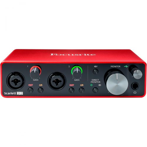  Focusrite},description:This recording package includes a powerful interface, a microphone, tripod stand, pop filter, cables and a pair of monitors.Focusrite Scarlett 2i2 (J35205)Wi