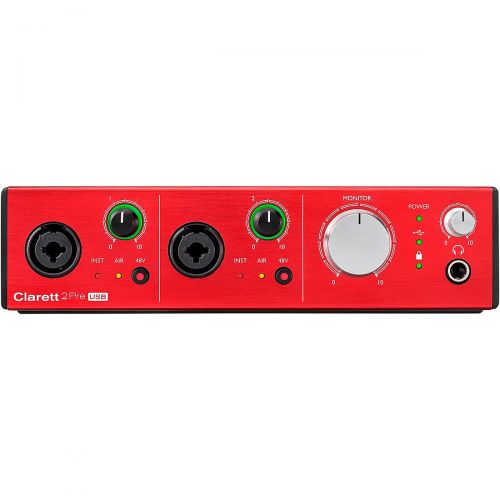  Focusrite},description:Focusrites Clarett audio interfaces feature high-performance, low-noise mic preamps with a low-distortion, ultra-linear design, 24-bit192kHz digital convers