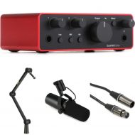 Focusrite Scarlett Solo 4th Gen USB Audio Interface and Shure SM7dB Microphone Podcasting Kit