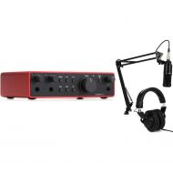 Focusrite Scarlett 2i2 4th Gen USB Audio Interface and AT2020 Podcasting Bundle