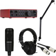Focusrite Scarlett 2i2 4th Gen USB Audio Interface and AT2020 Podcasting Bundle