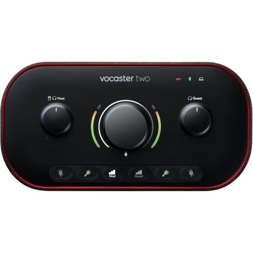 Focusrite Vocaster 2 and AT2020 Desktop Two-host Podcast Bundle
