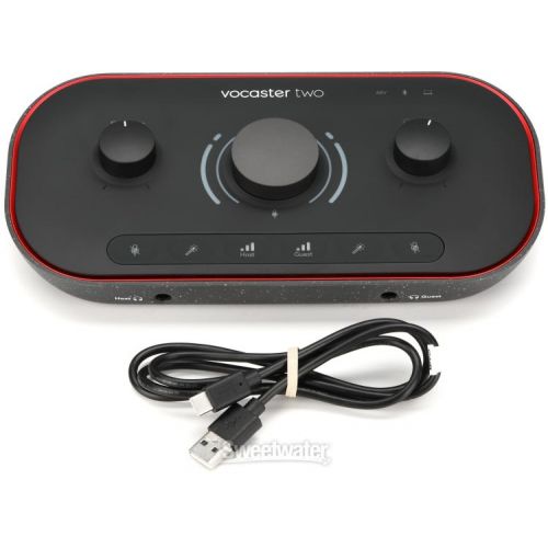  Focusrite Vocaster 2 and PodMic 2-host Podcast Bundle