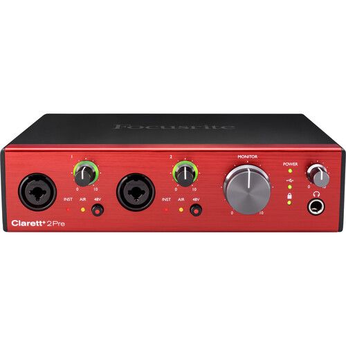  Focusrite Clarett+ 2Pre Desktop 10x4 USB Type-C Audio/MIDI Interface