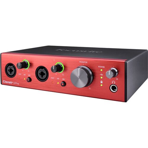  Focusrite Clarett+ 2Pre Desktop 10x4 USB Type-C Audio/MIDI Interface