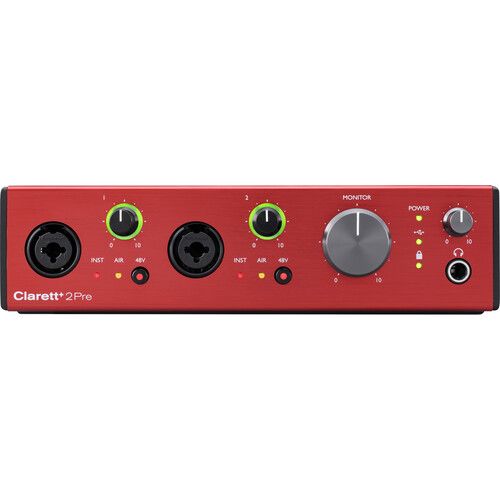  Focusrite Clarett+ 2Pre Desktop 10x4 USB Type-C Audio/MIDI Interface