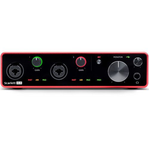  Focusrite Scarlett 4i4 USB Audio/MIDI Interface (3rd Generation)