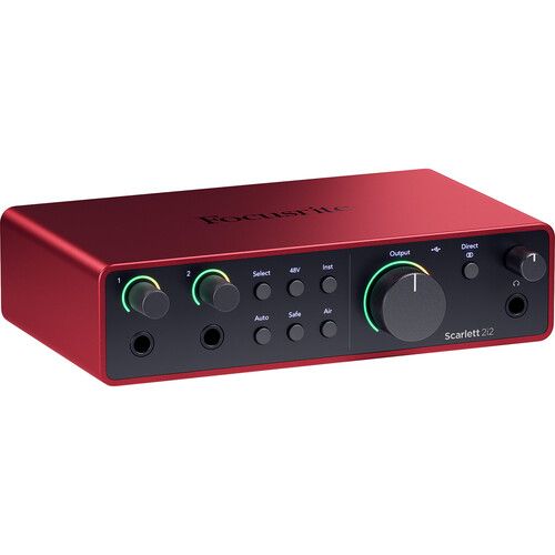  Focusrite Scarlett 2i2 USB-C Audio Interface (4th Generation) Kit with Rode NT1 Signature Series Mic and JBL Monitors